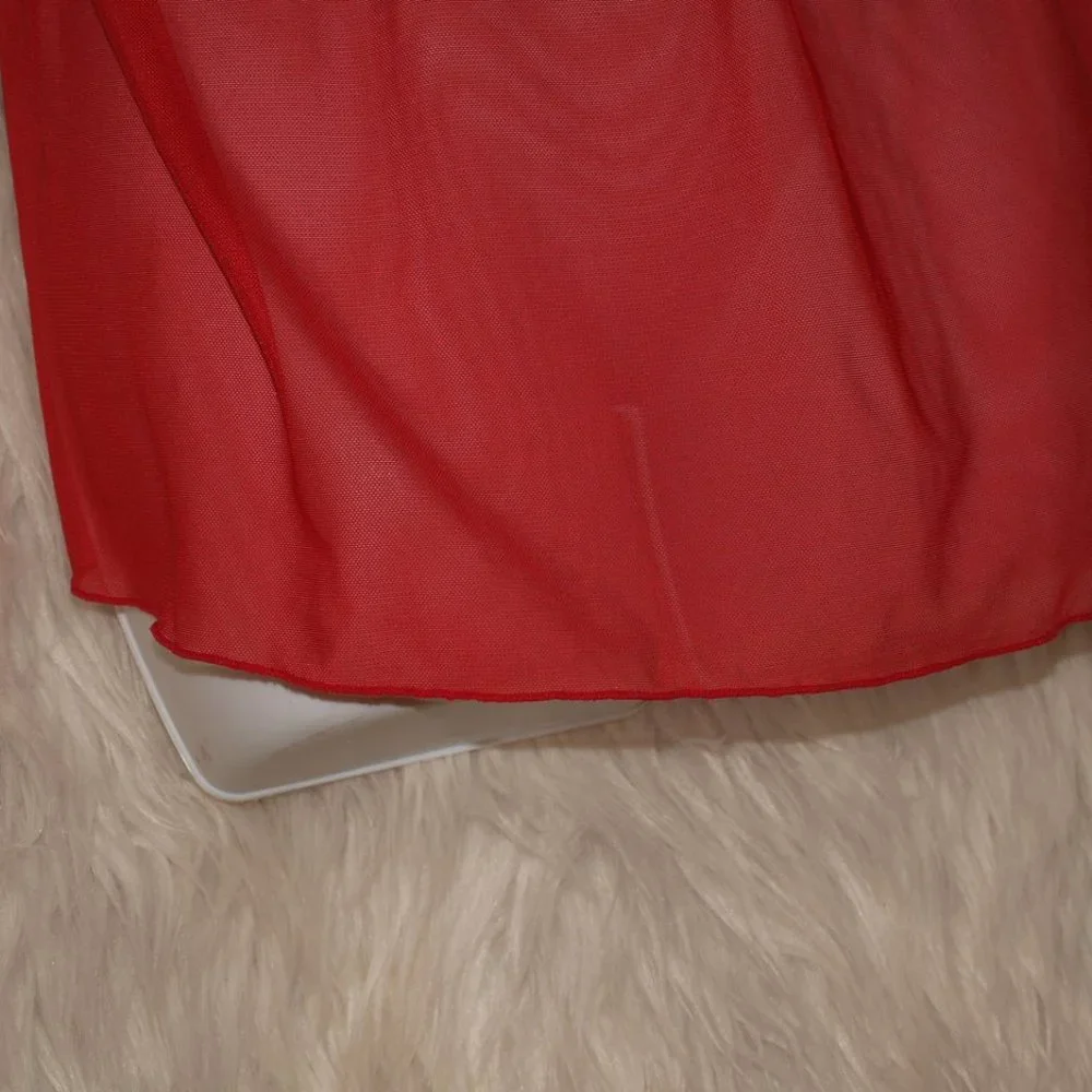 SIZE M LINGERIE Red Sheer BY BODY JEWELS USED FOR PHOTO SHOOT - Picture 7 of 8
